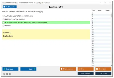 Infosys TFINFRIXM1012 AS-TFINFRIXM1012-FTX100 Finacle Integration Technical Practice test exam simulator test engine exam Prep practice test questions answers Image 4
