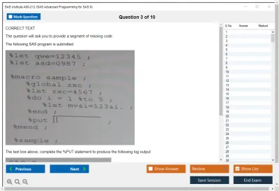 SAS Institute A00-212 SAS Advanced Programming for SAS 9 Practice test exam simulator test engine exam Prep practice test questions answers Image 3