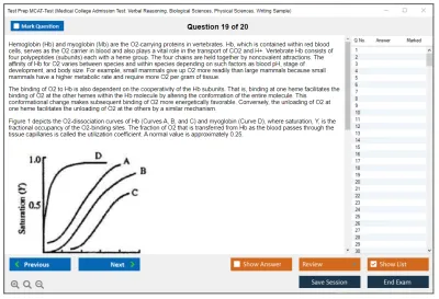Test Prep MCAT-Test Medical College Admission Test: Verbal Reasoning, Biological Sciences, Physical Sciences, Writing Sample Practice test exam simulator test engine exam Prep practice test questions answers Image 19