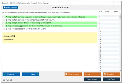 ServiceNow CIS-SM Certified Implementation Specialist - Service Mapping Practice test exam simulator test engine exam Prep practice test questions answers Image 3
