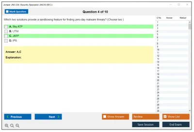 Juniper JN0-334 Security-Specialist (JNCIS-SEC) Practice test exam simulator test engine exam Prep practice test questions answers Image 4