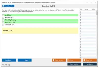 Oracle 1z0-344 JD Edwards EnterpriseOne Configurable Network Computing 9.2 Implementation Essentials Practice test exam simulator test engine exam Prep practice test questions answers Image 1