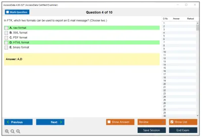 AccessData A30-327 AccessData Certified Examiner Practice test exam simulator test engine exam Prep practice test questions answers Image 4