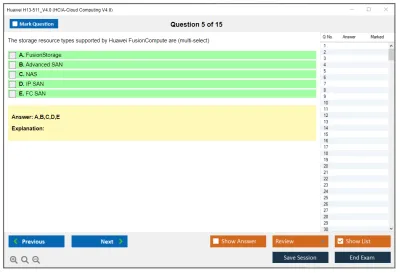 Huawei H13-511_V4.0 HCIA-Cloud Computing V4.0 Practice test exam simulator test engine exam Prep practice test questions answers Image 5