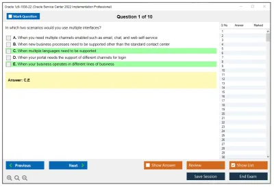 Oracle 1z0-1038-22 Oracle Service Center 2022 Implementation Professional Practice test exam simulator test engine exam Prep practice test questions answers Image 1