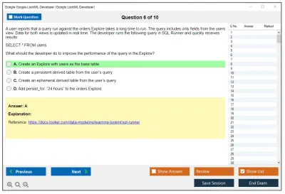 Google Google-LookML-Developer Google LookML Developer Practice test exam simulator test engine exam Prep practice test questions answers Image 6