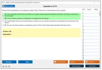 SAP C_HR890_24 SAP Certified Application AssociateSAP Commissions Practice test exam simulator test engine exam Prep practice test questions answers Image 2