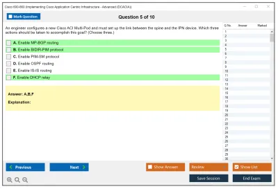 Cisco 600-660 Implementing Cisco Application Centric Infrastructure - Advanced (600-660 DCACIA) Practice test exam simulator test engine exam Prep practice test questions answers Image 5