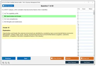 IIA IIA-CIA-Part4 Certified Internal Auditor - Part 4, Business Management Skills Practice test exam simulator test engine exam Prep practice test questions answers Image 7