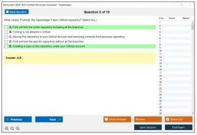 Blockchain CBDH BTA Certified Blockchain Developer – Hyperledger Practice test exam simulator test engine exam Prep practice test questions answers Image 5