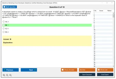Salesforce Marketing-Cloud-Developer Salesforce Certified Marketing Cloud Developer Practice test exam simulator test engine exam Prep practice test questions answers Image 8