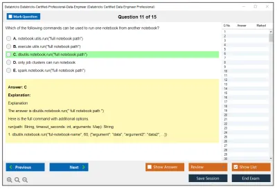 Databricks Databricks-Certified-Professional-Data-Engineer Databricks Certified Data Engineer Professional Exam Practice test exam simulator test engine exam Prep practice test questions answers Image 11