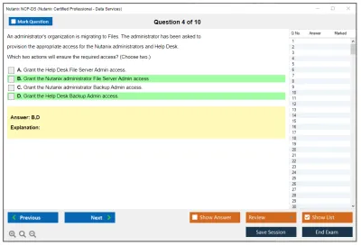 Nutanix NCP-DS Nutanix Certified Professional - Data Services Practice test exam simulator test engine exam Prep practice test questions answers Image 4