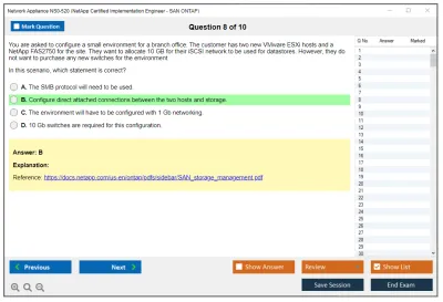 Network Appliance NS0-520 NetApp Certified Implementation Engineer - SAN Specialist ONTAP Practice test exam simulator test engine exam Prep practice test questions answers Image 8
