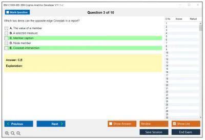 IBM C1000-065 IBM Cognos Analytics Developer V11.1.x Practice test exam simulator test engine exam Prep practice test questions answers Image 3