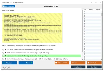 Cisco 640-692 CCT Routing & Switching Practice test exam simulator test engine exam Prep practice test questions answers Image 8