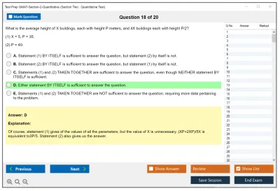 Test Prep GMAT-Section-2-Quantitative Section Two : Quantitative Test Practice test exam simulator test engine exam Prep practice test questions answers Image 18