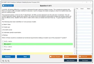 BCS MBP18 BCS Practitioner Certificate in Modelling Business Processes 2018 Practice test exam simulator test engine exam Prep practice test questions answers Image 4