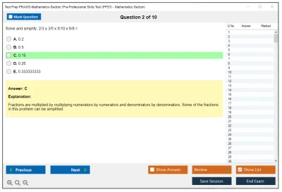 Test Prep PRAXIS-Mathematics-Section Pre-Professional Skills Test (PPST) - Mathematics Section Practice test exam simulator test engine exam Prep practice test questions answers Image 2