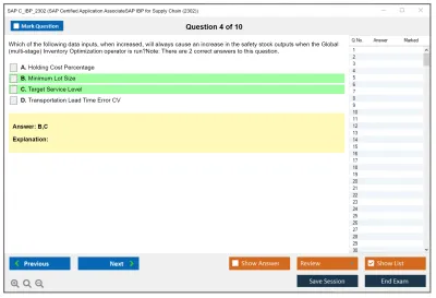 SAP C_IBP_2302 SAP Certified Application AssociateSAP IBP for Supply Chain (2302) Practice test exam simulator test engine exam Prep practice test questions answers Image 4