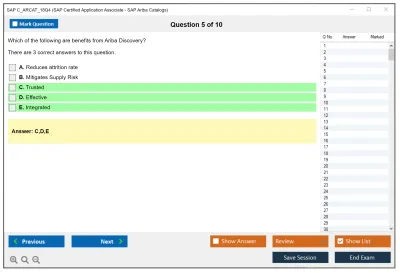 SAP C_ARCAT_18Q4 SAP Certified Application Associate - SAP Ariba Catalogs Practice test exam simulator test engine exam Prep practice test questions answers Image 5