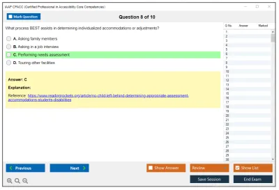 IAAP CPACC Certified Professional in Accessibility Core Competencies Practice test exam simulator test engine exam Prep practice test questions answers Image 8