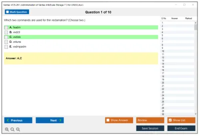 Veritas VCS-261 Administration of Veritas InfoScale Storage 7.3 for UNIX/Linux Practice test exam simulator test engine exam Prep practice test questions answers Image 1