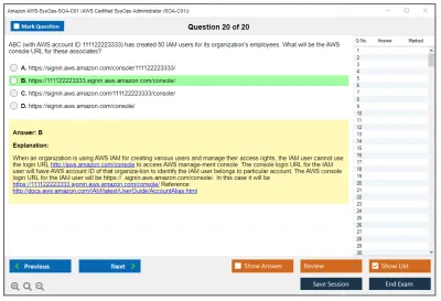 Amazon AWS AWS-SysOps-SOA-C01 AWS Certified SysOps Administrator - Associate Practice test exam simulator test engine exam Prep practice test questions answers Image 20
