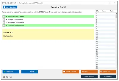 SAP C_SIG_2201 SAP Certified Application AssociateSAP Signavio Practice test exam simulator test engine exam Prep practice test questions answers Image 5
