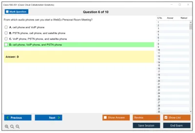 Cisco 500-301 Cisco Cloud Collaboration Solutions Practice test exam simulator test engine exam Prep practice test questions answers Image 6