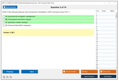 SAP C_C4H620_94 SAP Certified Development Associate - SAP Customer Data Cloud Practice test exam simulator test engine exam Prep practice test questions answers Image 2