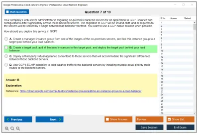 Google Professional-Cloud-Network-Engineer Google Cloud Certified - Professional Cloud Network Engineer Practice test exam simulator test engine exam Prep practice test questions answers Image 7