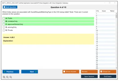 SAP C_ARCIG_2302 SAP Certified Application AssociateSAP Ariba Integration with Cloud Integration Gateway Practice test exam simulator test engine exam Prep practice test questions answers Image 4