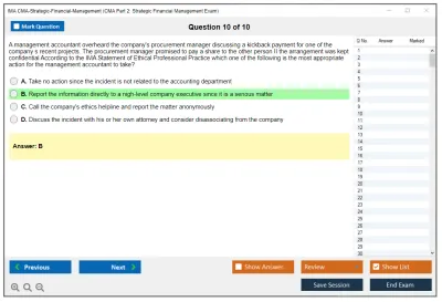IMA CMA-Strategic-Financial-Management CMA Part 2: Strategic Financial Management Exam Practice test exam simulator test engine exam Prep practice test questions answers Image 10