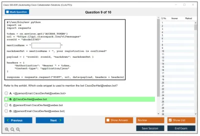 Cisco 300-835 Automating Cisco Collaboration Solutions (CLAUTO) Practice test exam simulator test engine exam Prep practice test questions answers Image 9