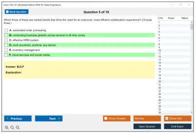 Cisco 700-101 Business Edition 6000 for Sales Engineers Practice test exam simulator test engine exam Prep practice test questions answers Image 5
