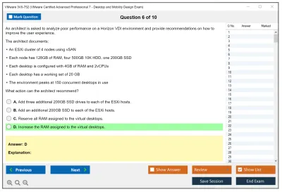 VMware 3V0-752 VMware Certified Advanced Professional 7 - Desktop and Mobility Design Exam Practice test exam simulator test engine exam Prep practice test questions answers Image 6