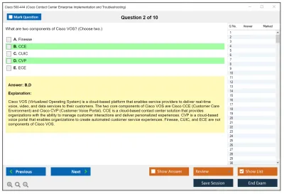 Cisco 500-444 Cisco Contact Center Enterprise Implementation and Troubleshooting Practice test exam simulator test engine exam Prep practice test questions answers Image 2
