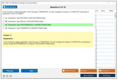 IBM C1000-132 IBM Maximo Manage v8.0 Implementation Practice test exam simulator test engine exam Prep practice test questions answers Image 8
