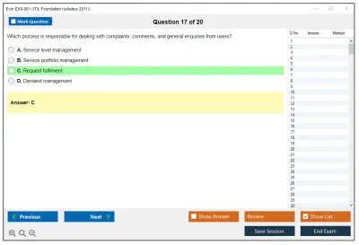 Exin EX0-001 ITIL Foundation (syllabus 2011) Practice test exam simulator test engine exam Prep practice test questions answers Image 17
