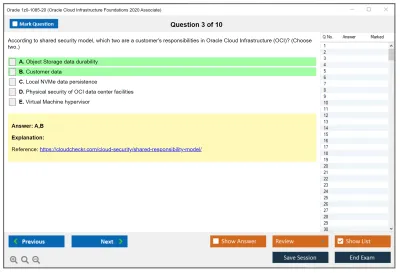 Oracle 1z0-1085-20 Oracle Cloud Infrastructure Foundations 2020 Associate Practice test exam simulator test engine exam Prep practice test questions answers Image 3