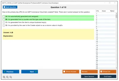 SAP P_C4H340_24 SAP Certified Development ProfessionalSAP Commerce Cloud Developer Practice test exam simulator test engine exam Prep practice test questions answers Image 1
