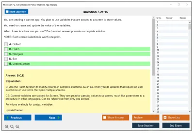 Microsoft PL-100 Microsoft Power Platform App Maker Practice test exam simulator test engine exam Prep practice test questions answers Image 5