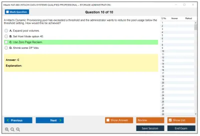 Hitachi HAT-680 HITACHI DATA SYSTEMS QUALIFIED PROFESSIONAL – STORAGE ADMINISTRATION Practice test exam simulator test engine exam Prep practice test questions answers Image 10
