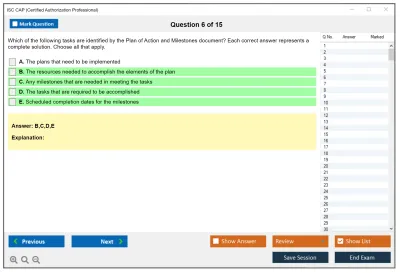 ISC2 CAP Certified Authorization Professional Practice test exam simulator test engine exam Prep practice test questions answers Image 6
