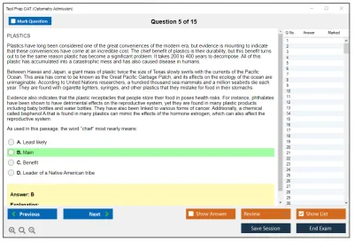Test Prep OAT Optometry Admission Practice test exam simulator test engine exam Prep practice test questions answers Image 5