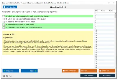 Databricks Databricks-Certified-Professional-Data-Scientist Databricks Certified Professional Data Scientist Exam Practice test exam simulator test engine exam Prep practice test questions answers Image 3
