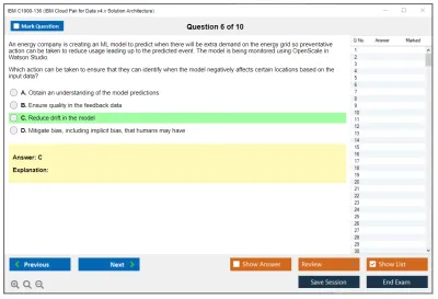 IBM C1000-136 IBM Cloud Pak for Data v4.x Solution Architecture Practice test exam simulator test engine exam Prep practice test questions answers Image 6