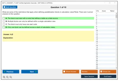 SAP C_HANAIMP_17 SAP Certified Application Associate - SAP HANA 2.0 (SPS05) Practice test exam simulator test engine exam Prep practice test questions answers Image 1