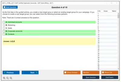 SAP C_HYBIL_2017 SAP Certified Application Associate - SAP Hybris Billing - 2017 Practice test exam simulator test engine exam Prep practice test questions answers Image 4